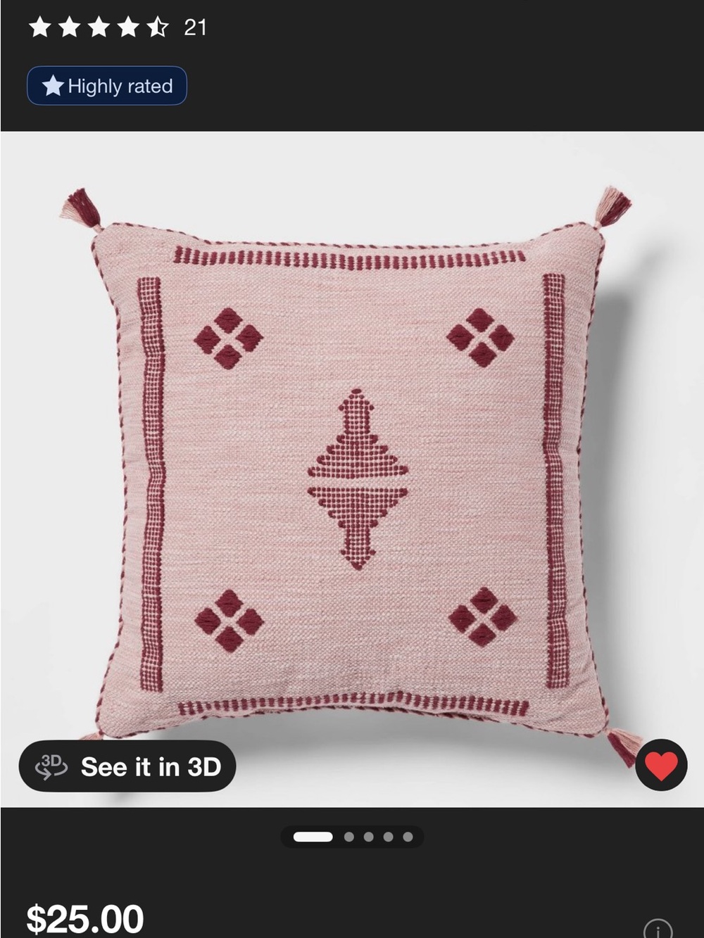 2 Mauve Threshold Throw Pillows with Diamond Accents- Non Smoking Non Pets House